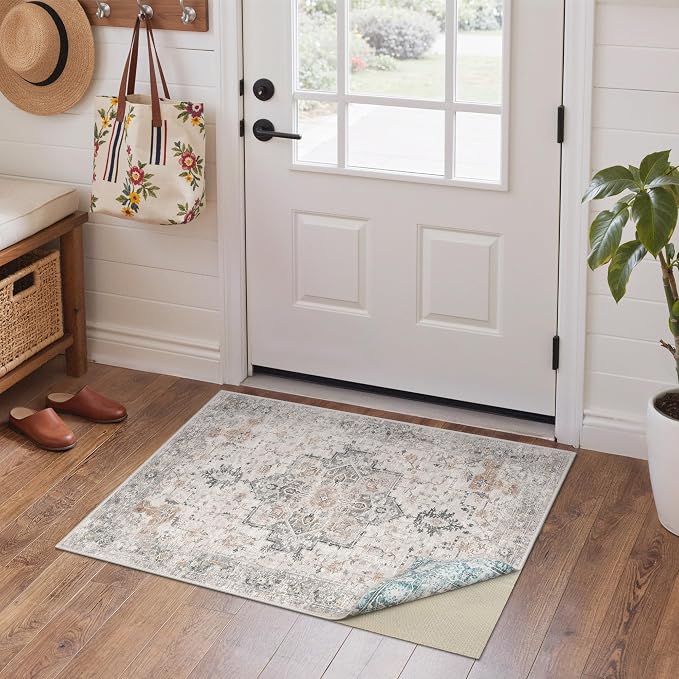 GENIMO 2x3 Reversible Door Mat for Entryway, Machine Washable Non Slip Vintage by GENIMO