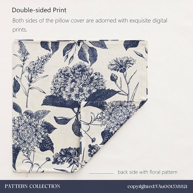 Foindtower Set of 2 Linen Floral Vintage Throw Pillow Covers Neutral Accent - Image 8