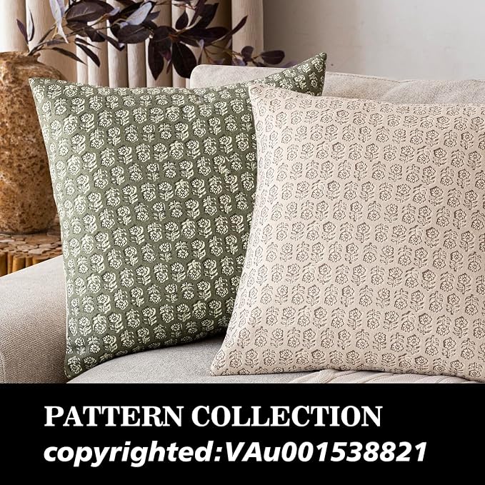 Foindtower Set of 2 Decorative Vintage Floral Print Throw Pillow Covers Neutral - Image 4