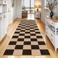 2x8 Checkered Runner Rug for Hallway: Washable Faux Jute Runners Indoor by BYYVOORugsforYourHome