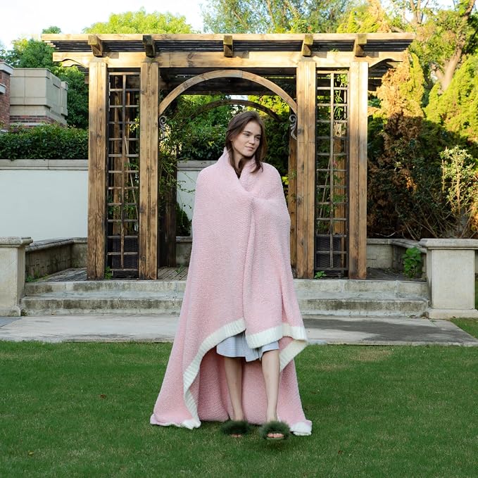 Snuggle Sac Heather Pink Throw Blanket - Image 8