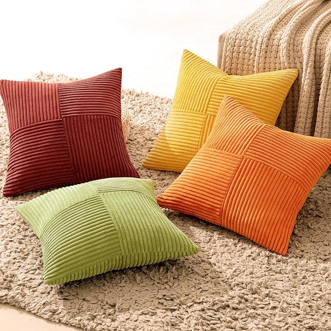 MIULEE Burnt Orange Decorative Throw Pillow Covers 20x20 Inch Set of 4 Boho - Image 5