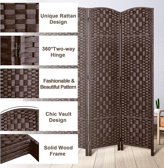 Rose Home Fashion 6 ft Tall Room Divider, Room Dividers and Folding Privacy - Image 4