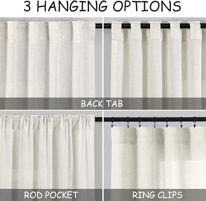 Nanspring Extra Long Curtains 2 Panels 111 Inches Long - Image 2