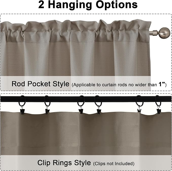 Chyhomenyc Stone Beige Curtains 72 Inch Length 2 Panels Set, Faux Linen - Image 4
