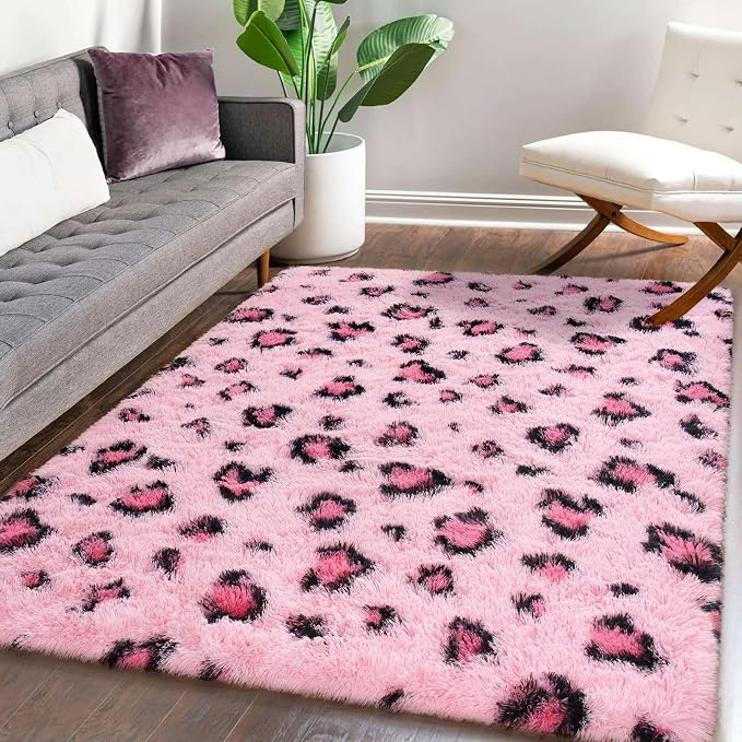 Amearea Fluffy Area Rug, Modern Shag Leopard Print Rugs Home Decor - Image 7
