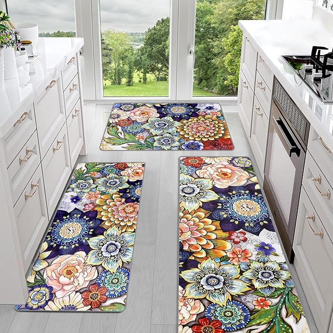 Sofort Kitchen Mats for Floor, Boho Kitchen Rugs Sets of 3, Non Slip Washable by Unknown