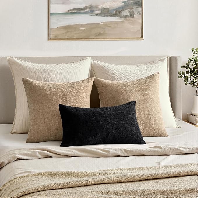 MIULEE Black Couch Pillow Covers 12x20 Inch - Image 4