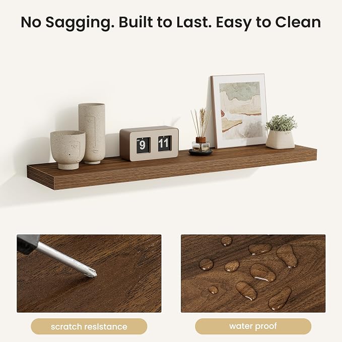 Fun Memories Rustic Wood Floating Shelves - Image 4