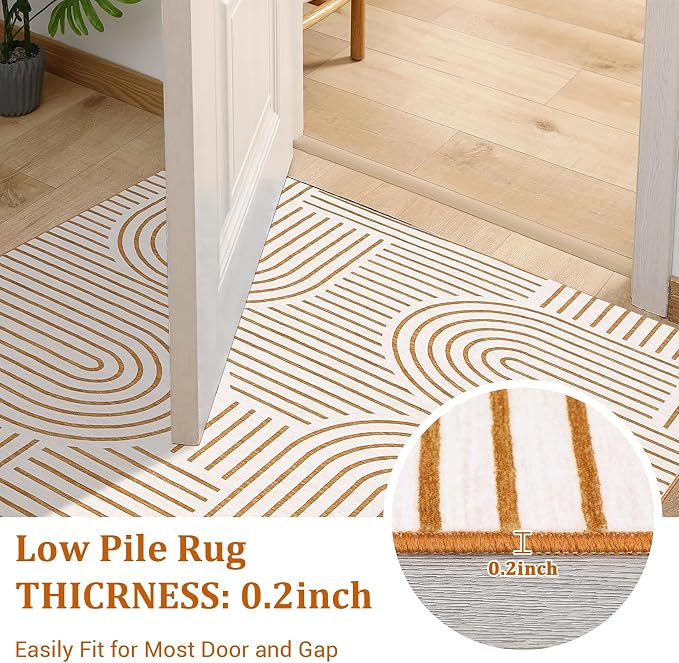 ROYHOME Modern Rug 2x6 Runners for Hallways, Abstract Kitchen Runner Rugs Non - Image 6