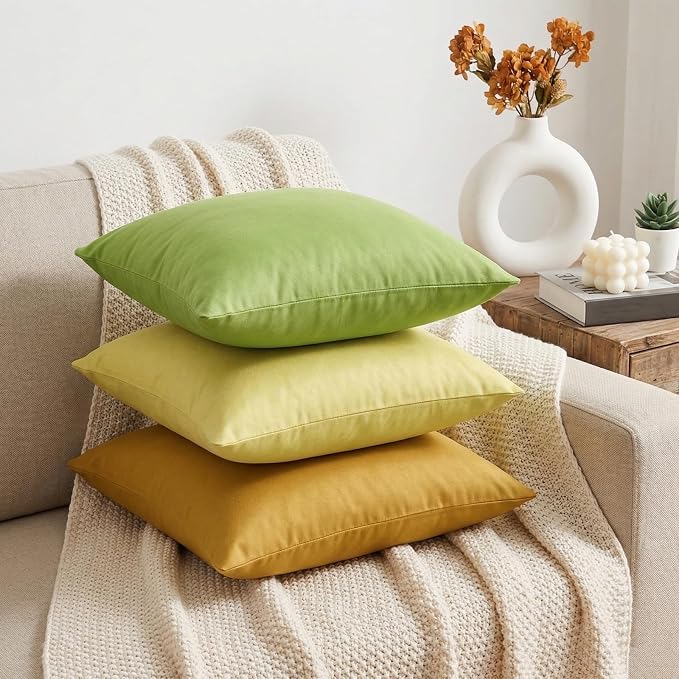 Thmyo 4-Pack 100% Cotton Comfortable Solid Decorative Throw Pillow Case Square - Image 3