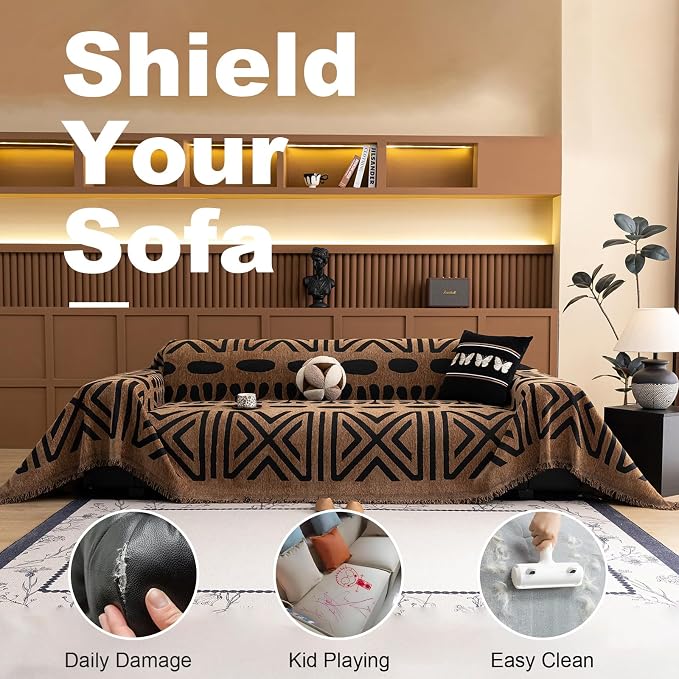 VClife Couch Cover Bohemian Morroccan Sofa Cover Washable Sofa Slipcover - Image 3