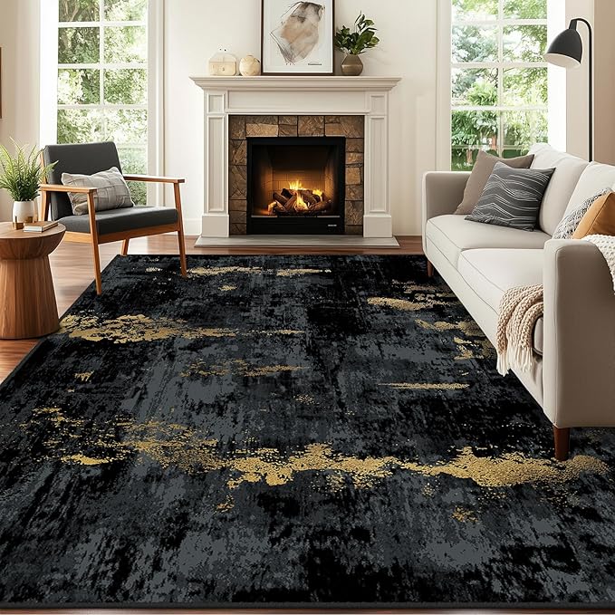 Washable Area Rugs 9'x12' Non-Slip Modern Abstract Soft - Image 9