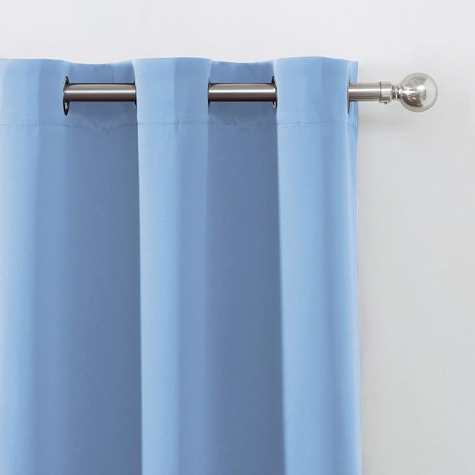 LEMOMO Sky Blue Blackout Curtains/38 x 54 Inch/Set of 2 Panels Thermal - Image 7