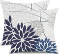 DFXSZ Blue Flower Pillow Covers 16x16 Inch Set of 2 Dark and Light Blue Colored by DFXSZ