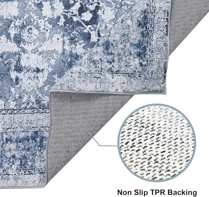 Area Rug 6×9, Large Vintage Boho Rug, Ultra-Soft Low Pile, Non Slip, Stain - Image 4