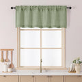 Chyhomenyc Green Valance for Windows, Light Filtering Faux Linen Slub Textured by Chyhomenyc