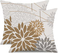 DFXSZ Brown Grey Outdoor Pillow Cover 18X18 Inch Set of 2 Outdoor Waterproof by DFXSZ