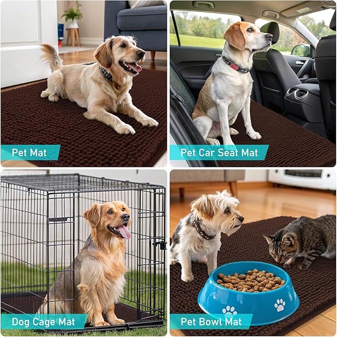 OLANLY Dog Door Mat for Muddy Paws 47x24, Absorbs Moisture and Dirt, Absorbent - Image 7