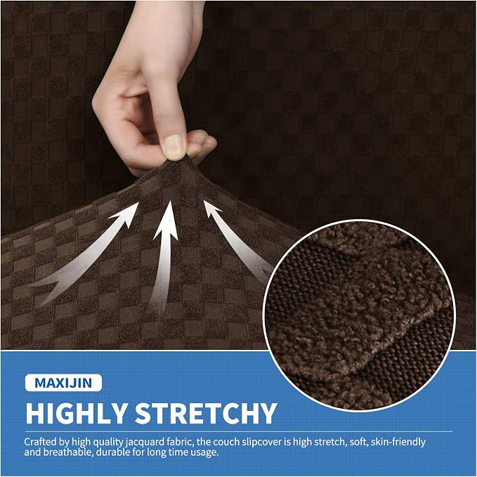 MAXIJIN 4 Piece Jacquard Extra Large Couch Covers - Image 5