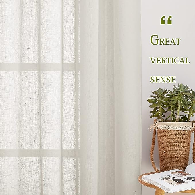 NICETOWN Flax Sheer Linen Curtains - Image 5