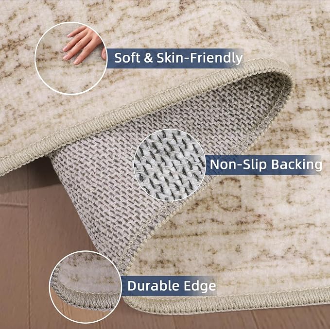 Hallways Runners Rug 2.5x8，Vintage Washable Kitchen Runner Rug - Image 3
