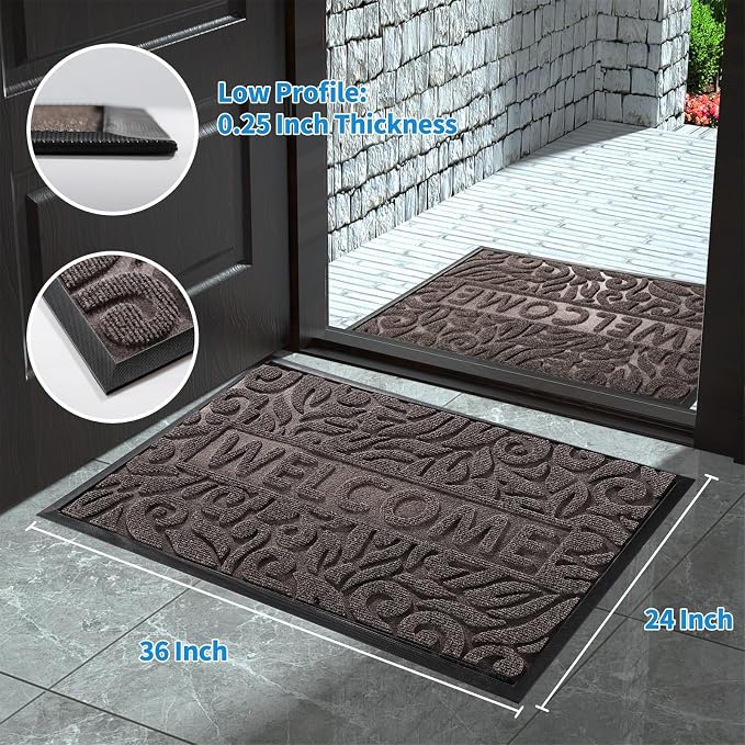 Yimobra Large Welcome Mat 36x24, Waterproof Non-Slip Outdoor Mats - Image 7