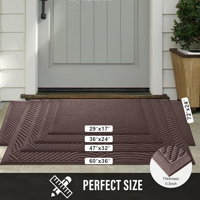 HIYARD Sturdy Front Door Mat, Absorbent Muddy Dirt Resist Welcome Door Mats - Image 6