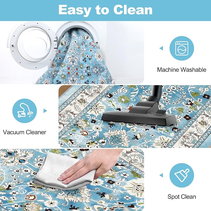 LOKHOM Washable Runner Rug, 2x8 Non Slip Vintage Hallway Runner Rug - Image 6