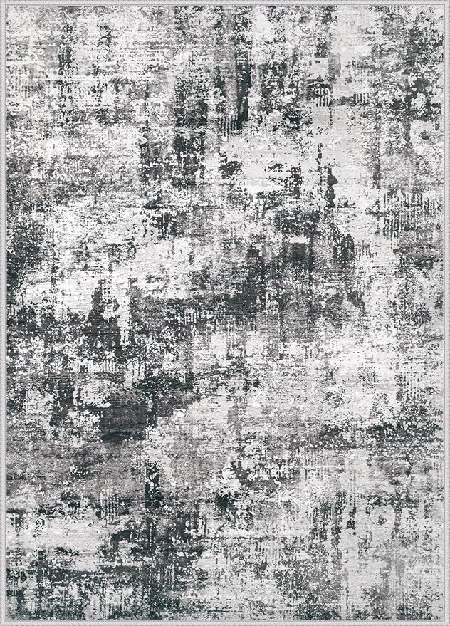 5x7 Area Rug for Living Room: Washable Abstract Soft Rugs Non Slip Modern Stain - Image 8