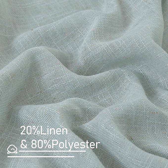 LAMIT Living Room Linen Curtains 90 Inch - Image 3