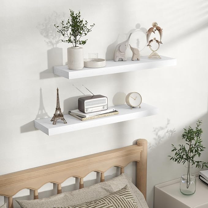 Fun Memories Rustic Floating Wall Shelves, Wall Mounted Wood Storage & Display - Image 5