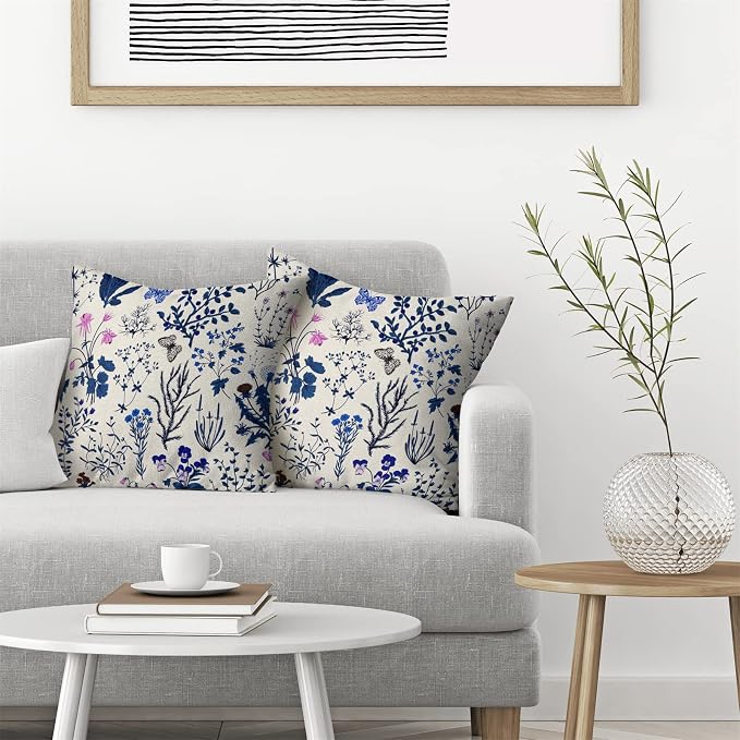 AEIOAE Summer Pillow Covers 18x18 Inch Set of 2, Seasonal Floral Outdoor - Image 3