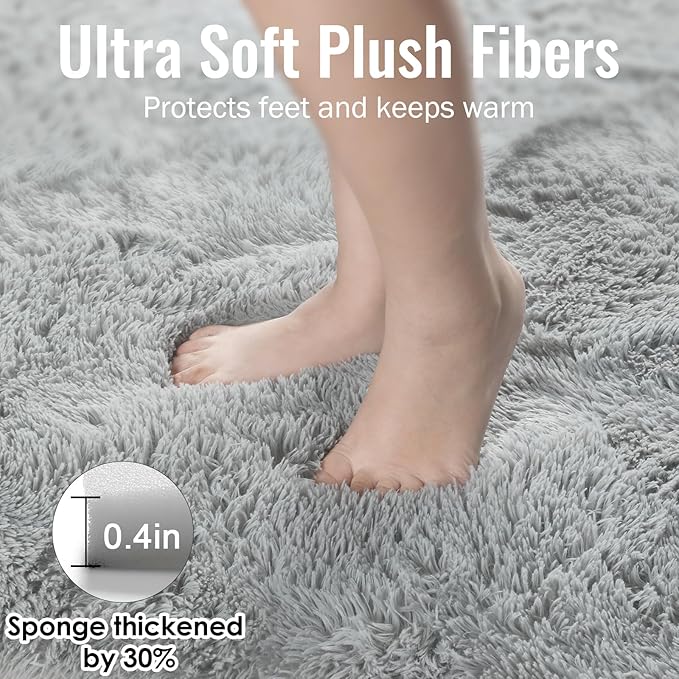 PAGISOFE Grey Runner Rugs for Hallway 2x6 Ft, Super Soft Fluffy Rug Home Decor - Image 7