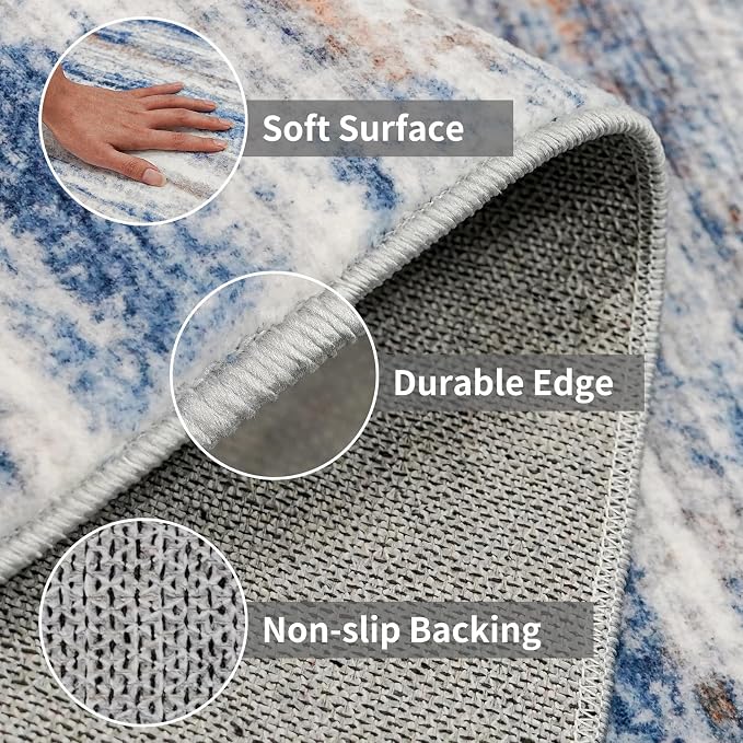 3x7 Washable Runner Rug for Family: Easy-to-Clean Runners for Hallway Entryway - Image 5