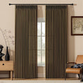 Pinch Pleated Linen Curtains 84 Inch Length 2 Panels Set, Light Filtering Linen by IVAPUPU