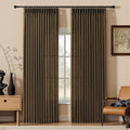 90 Inch Linen Pleated Curtains for Living Room, Light Filtering Pinch Pleated by IVAPUPU