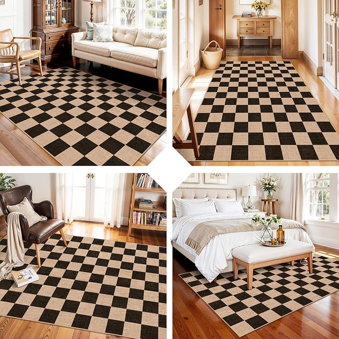 4x6 Jute Area Rug Washable: Non-Slip Indoor Floor Mat - Image 4
