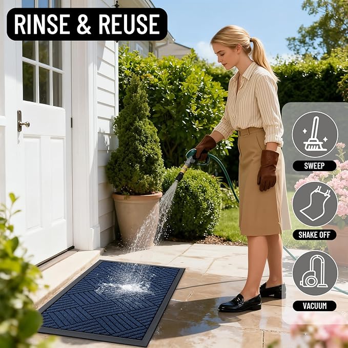 OLANLY Front Door Mat Outside Entrance 59x23, Heavy Duty Sturdy Natural Rubber - Image 7