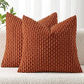 MIULEE Throw Pillow Covers Soft Corduroy Decorative Set of 2 Boho Striped by MIULEE