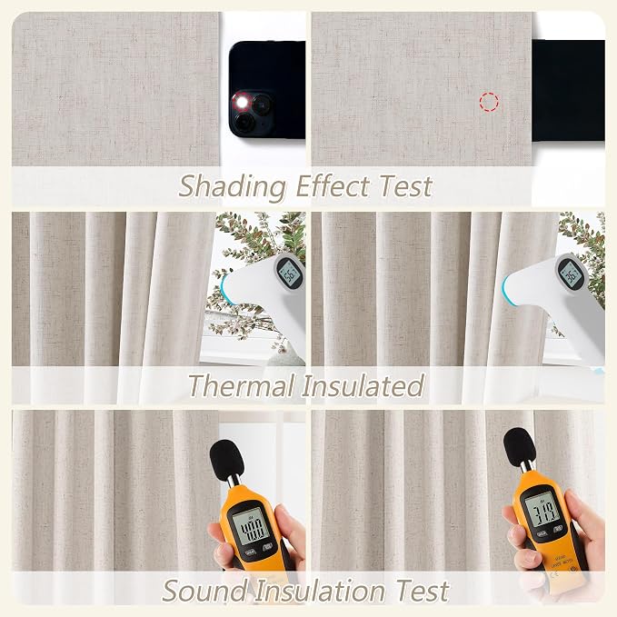 Guken 100% Blackout Curtains 102 Inch Length 2 Panels Set - Image 5