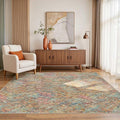 Rugxara Floral Rug for Living Room Bedroom, 4x6 Washable Rug, Vintage Boho Style by Rugxara