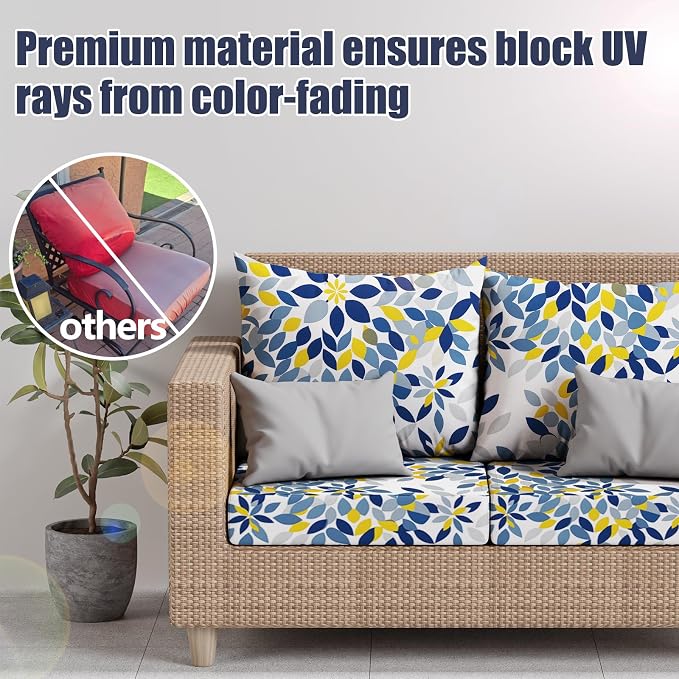 8Pcs Stretch Patio Cushion Covers, Outdoor Couch & Sofa Replacement Slipcovers - Image 3