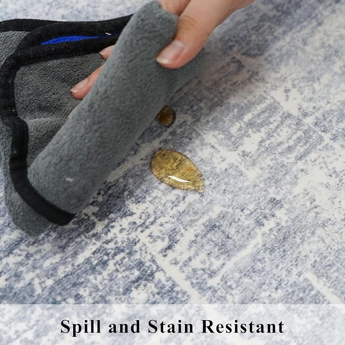 Washable 2x5 Abstract Hallway Runners: Indoor Water Resistant Kitchen Sink Rug - Image 6