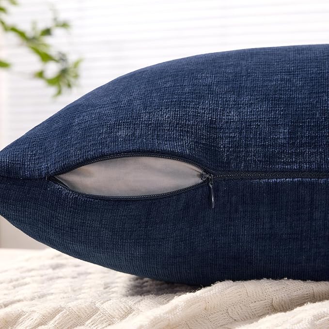 MIULEE Navy Couch Pillow Covers 18x18 Inch - Image 5