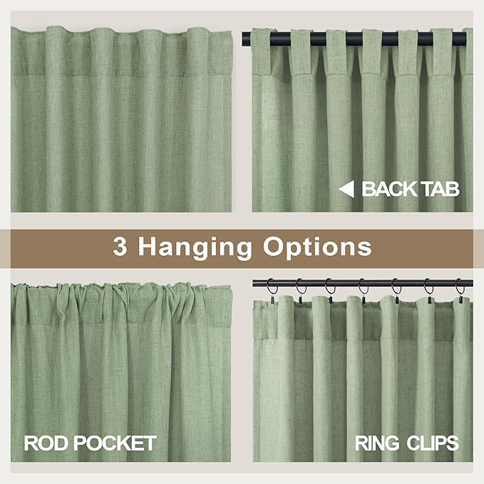 Light Sage Curtains 38 Inch Wide - Image 5