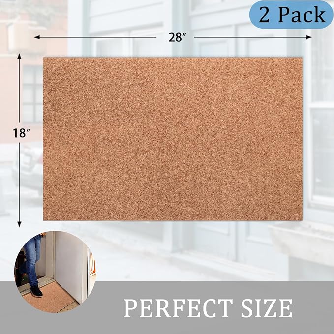 AAZZKANG Set of 2 Door Mats Outdoor Multi-Purpose Blank Doormat Non Slip Shoe - Image 3