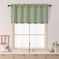 Chyhomenyc Green Kitchen Curtains 24 Inch Length, Light Filtering Faux Linen by Chyhomenyc