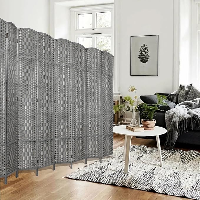 Rose Home Fashion Room Divider 5.6 ft.Tall-15.7" Wide Weave Fiber 8 Panels Room - Image 3