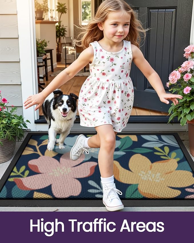 DEXI Front Door Mat Outside Entrance, Spring Entryway Doormat Dirt Trapper - Image 8